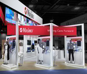 Catalyst Exhibits booth for Masimo featuring hospital automation and patient monitoring tech