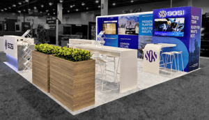 Modular SOSi 20x20 trade show exhibit showcasing scalable booth design at Border Security Show