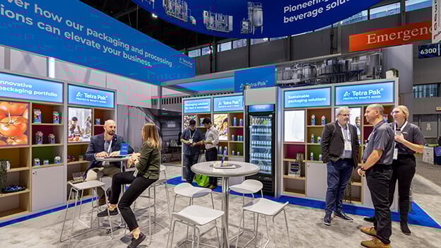 Exhibit of Tetra Pak products & attendees at Pack Expo trade show